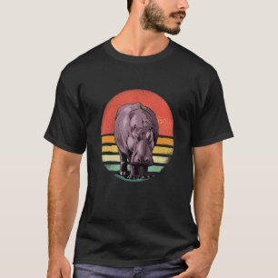 Camiseta Retro Vintage Hippopotamus Selvagem Animal African