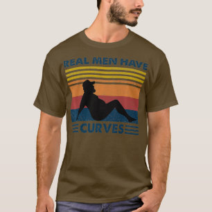 Camiseta Retro Vintage Homens Reais Têm Curvas Engraçadas P
