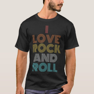 Camiseta Retro Vintage I Love Rock and Roll