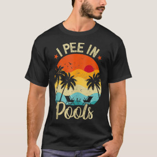 Camiseta Retro Vintage I Pee Funny Swimmer Nadando Na Pisci