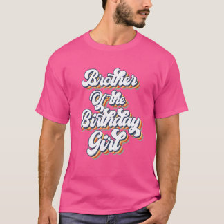 Camiseta Retro Vintage Irmão da Garota de Aniversário