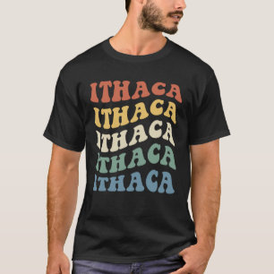 Camiseta Retro Vintage Ithaca Nova York Diversão Hippie Tex