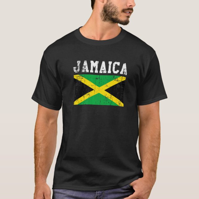 Camiseta Retro Vintage Jamaica Flag Roots Jamaican (Frente)