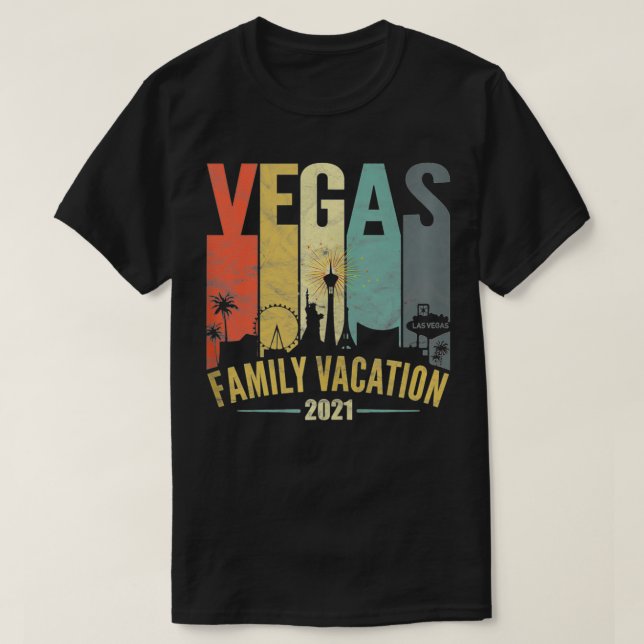 Camiseta Retro Vintage Las Vegas Férias Familiares 2021  (Frente do Design)
