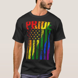 Camiseta Retro Vintage Lgbt Pride Americano Bandeira Lésbic
