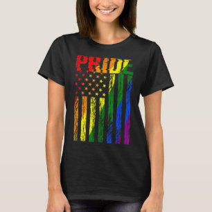 Camiseta Retro Vintage Lgbt Pride Americano Bandeira Lésbic