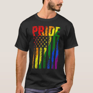 Camiseta Retro Vintage Lgbt Pride Americano Bandeira Lésbic