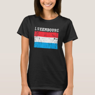 Camiseta Retro Vintage Luxemburgo Bandeira Raízes Luxemburg