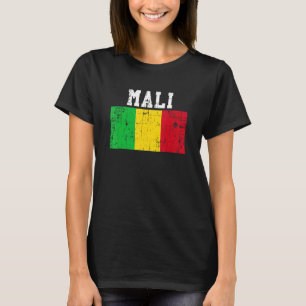 Camiseta Retro Vintage Mali Flag Raízes do Mali