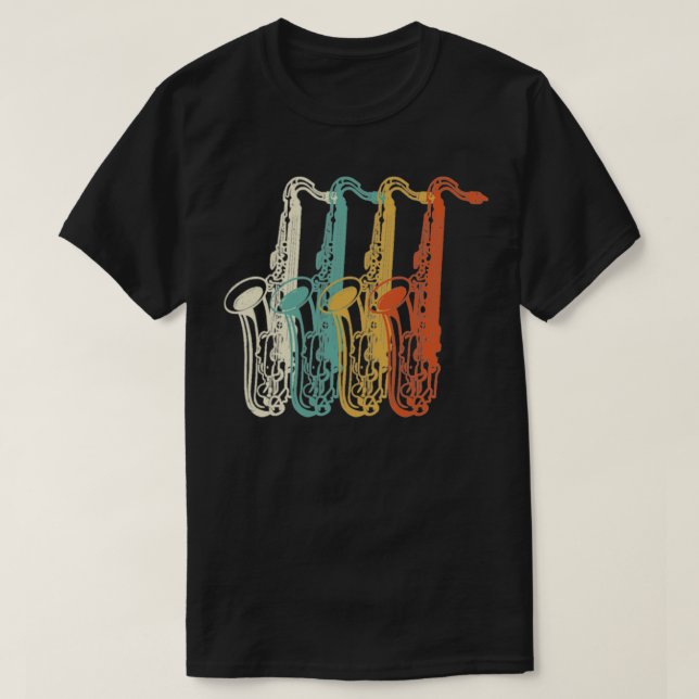 Camiseta Retro Vintage Marching Banda Saxofone 2 (Frente do Design)