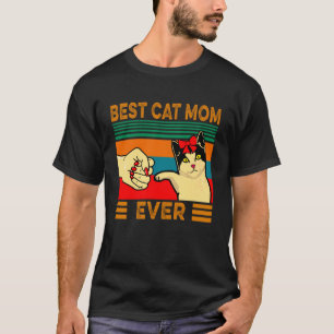 Camiseta Retro Vintage Melhor Gata Mãe Já Piada de Soco Pre