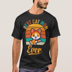 Camiseta Retro Vintage Melhor Gato Mãe Uma Mamãe Engraçada