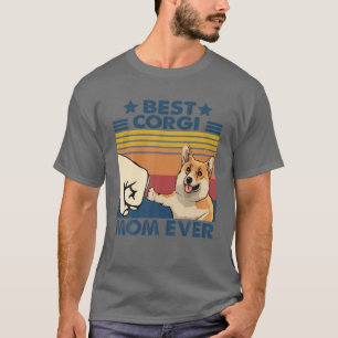 Camiseta Retro Vintage Melhor Mãe Corgi de Sempre Divertido
