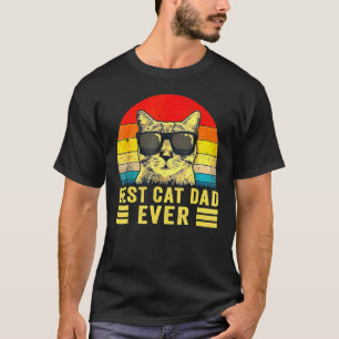 Camiseta Retro Vintage Melhor Pai De Gato Nunca Ajustado De