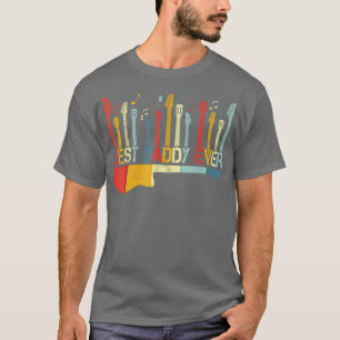 Camiseta Retro Vintage Melhor Pai De Violão Sobre Guitari