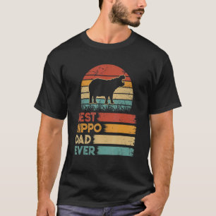Camiseta Retro Vintage Melhor Pai Hippo De Ever Animais
