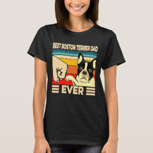 Camiseta Retro Vintage Melhor Pai Terrier de Boston Nunca