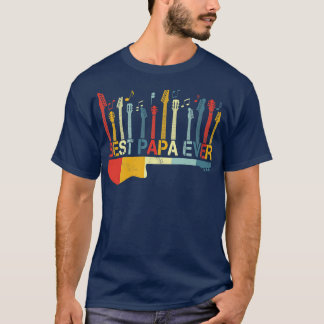 Camiseta Retro Vintage Melhor Papá De Violão Sobre Guitaris