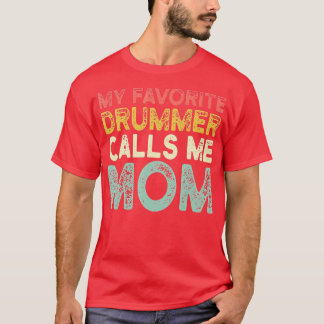 Camiseta Retro Vintage Meu Drummer Favorito Me Chama Mãe