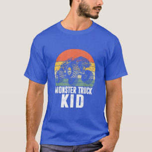 Camiseta Retro Vintage Monster Truck Cars Adquiriu Crianças