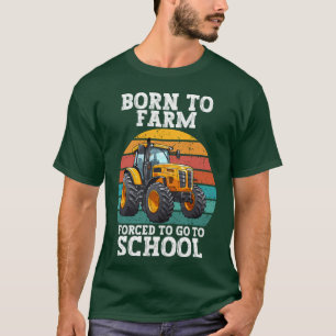 Camiseta Retro Vintage Nascido Para Agricultura Forçado a I