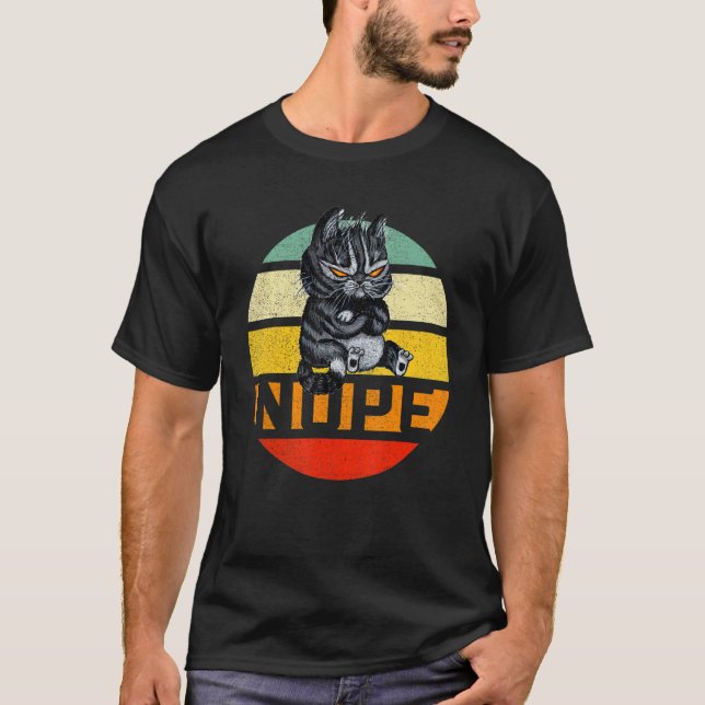 Camiseta Retro Vintage Nope Preguiçoso Pet Proprietário W (Frente)