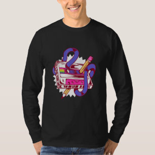 Camiseta Retro Vintage Nunca Esquece Música em Fita Cassete