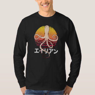 Camiseta Retro Vintage Octopus Japonês Libra O Kraken