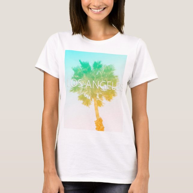 Camiseta Retro Vintage Ombre Los Angeles Palm Shirt (Frente)
