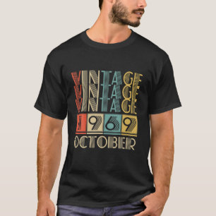 Camiseta Retro Vintage Outubro De 1969 52Nd Homens Presente