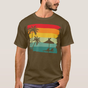 Camiseta Retro Vintage Palm Trees Beach Cadeira Sunset