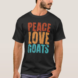 Camiseta Retro Vintage Peace Love Goats Bonitinho Animal Fa