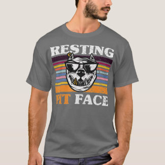 Camiseta Retro Vintage Pit Face Engraçado Pitbull Cão L