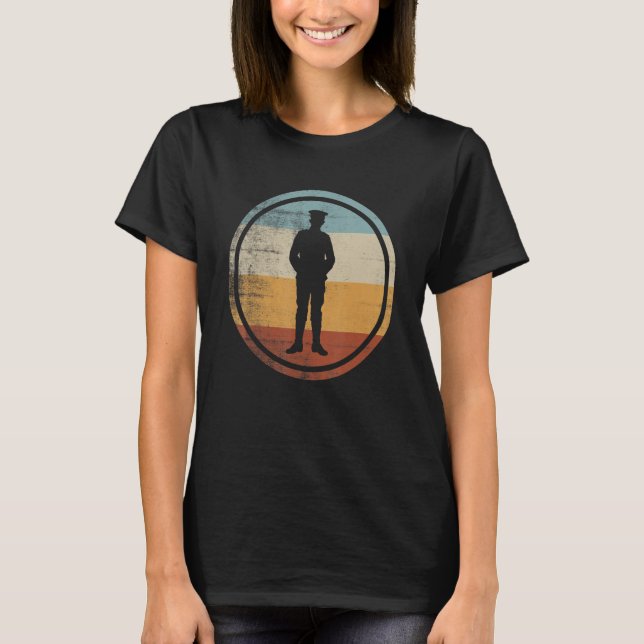 Camiseta Retro Vintage Police Officer Cop (Frente)