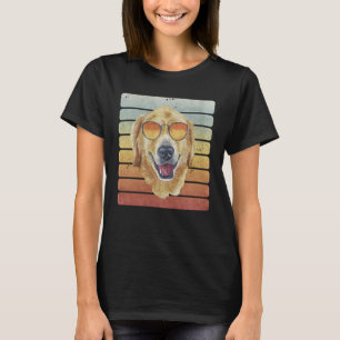 Camiseta Retro Vintage Pôr do Sol Golden Retriever Pet Mamã