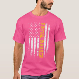 Camiseta Retro Vintage Postal Worker American Flag Us Posta