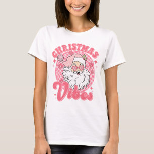 Camiseta Retro Vintage, Rosa Víblias de Natal Festivas