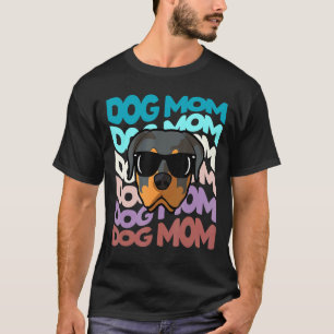 Camiseta Retro Vintage Rottweiler Cachorro Mãe Legal Óculos