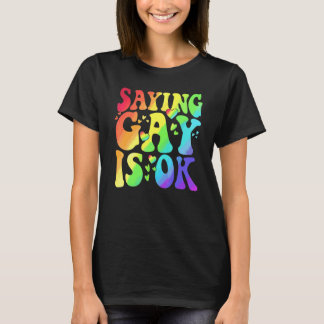 Camiseta Retro Vintage Say Gay Is Ok Pride Lgbt Month