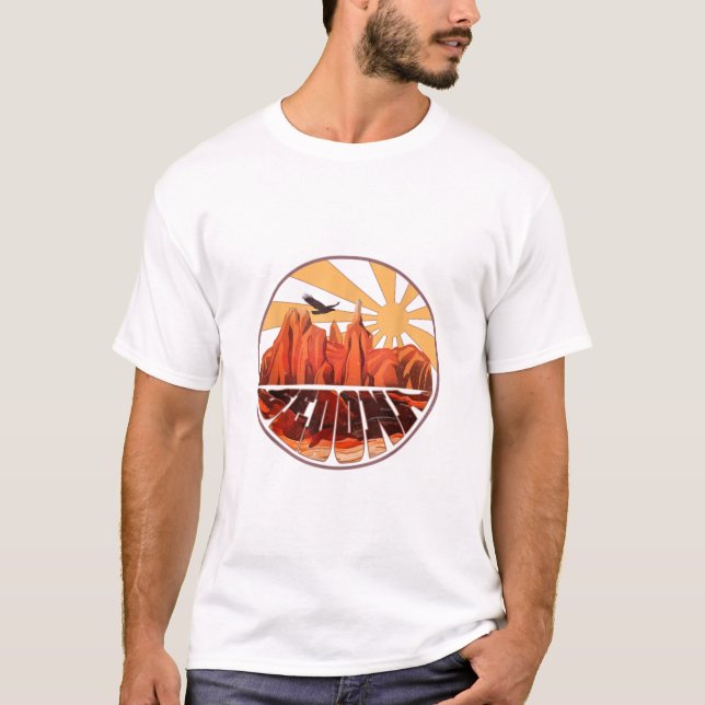 Camiseta Retro Vintage Sedona Arizona Ancando Sunset Dawn (Frente)