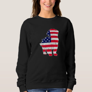 Camiseta Retro Vintage Shih Tzu American Flag 4 De Julho