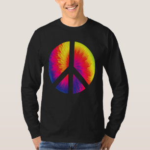 Camiseta Retro Vintage - Símbolo de Paz do Arco-Íris Coluna