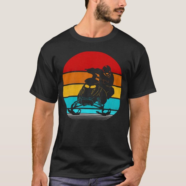 Camiseta retro vintage snowmobile (Frente)