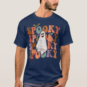 Camiseta Retro Vintage Spooky Ghost Bat Fall Halloween