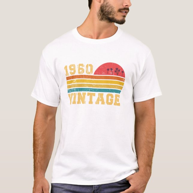 Camiseta Retro Vintage Sunset 1960 Aniversário (Frente)