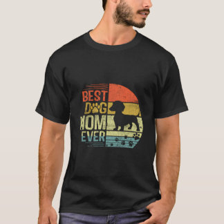 Camiseta Retro Vintage Sunset Best Dachshund Dog Mãe Ever C