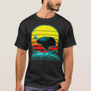 Camiseta Retro Vintage Sunset Cassowary