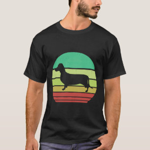 Camiseta Retro Vintage Sunset Dachshund Dog Raça Sil