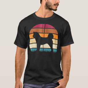 Camiseta Retro Vintage Sunset Dog Pet Lover Akita Breve Zip