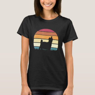 Camiseta Retro Vintage Sunset Dog Pet Yorkshire Terrier